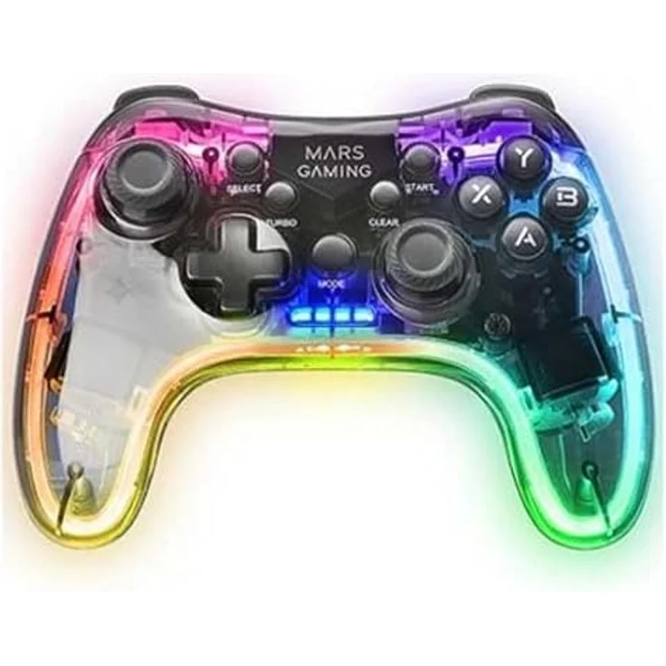 Mars Gaming MGP-24 RGB, Wireless Gaming Controller mit 2.4GPRO Verbindung, transparentes Design, kompatibel mit Mac, Android, PC, Xbox 360, PS4, PS3, Schwarz – Bild 5
