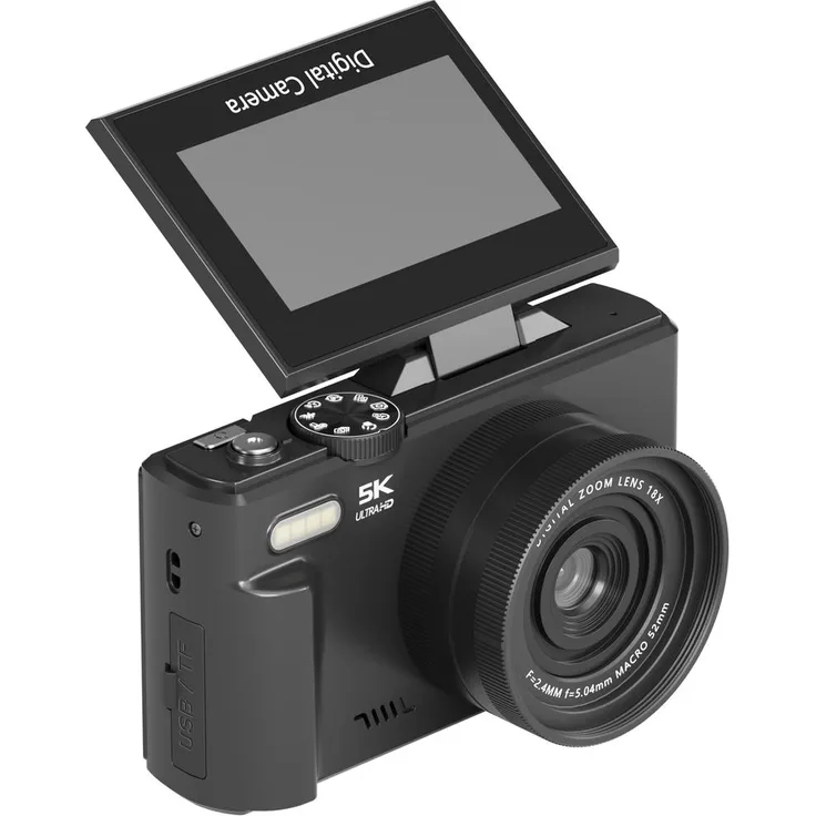 Denver DWC-8475B, Kompaktkamera mit 16 MP, 4K Video, Wi-Fi, Schwarz