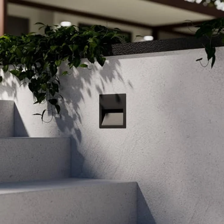 Lucande LED Wandeinbaulampe aussen für Wege, Treppen, Eingänge | IP54 | LED Außenleuchte dunkelgrau |Wandeinbaustrahler | Treppenbeleuchtung außen | inkl. 1 x 3W LED Leuchtmittel A+ – Bild 5