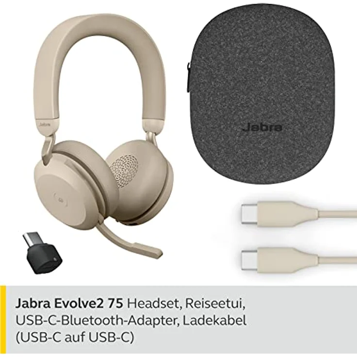 Jabra Evolve2 75 MS beige + Link 380c – Bild 2
