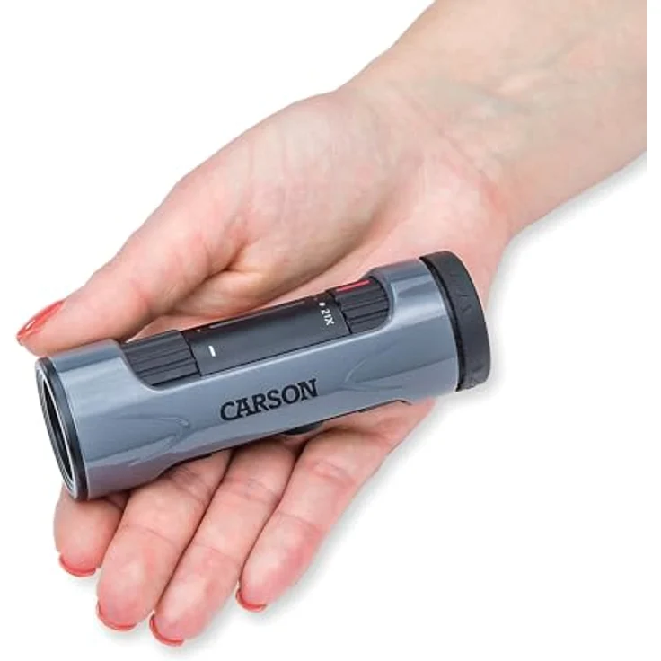 Carson ZM-721 MonoZoom, handliches Fernglas (21x Vergrößerung, 21 mm, gummierte Oberfläche, wetterfest, inklusive Tasche und Trageriemen) – Bild 2