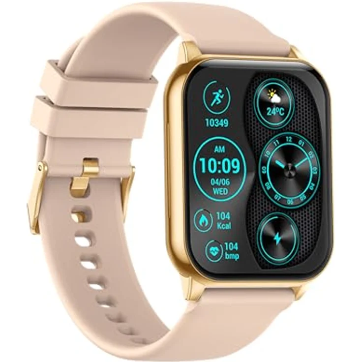 Maxcom - FW25 Arsen Pro Smartwatch - Damen - Frauen - Fitnessuhr - mit Blutdruck-, Herzfrequenz-, Schlafüberwachung und Schrittzähler - Eckig - Elegant - mit Gummiband Gold – Bild 2