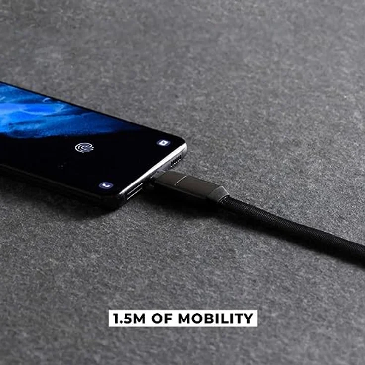 Rolling Square inCharge X Max, 6-in-1 All-in-One Kabel für iPhone, Android & USB-C, 1,5 m - Schwarz – Bild 3