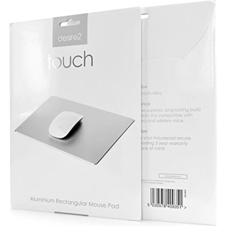 Desire2 Aluminium Rectangular Mouse Pad, elegantes Gaming-Mauspad in Silber – Bild 5