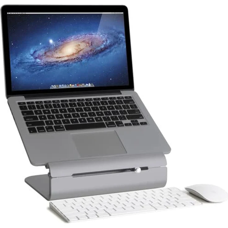 Rain Design iLevel2 Adjustable Height Laptop Stand, ergonomische Notebookhalterung in Space Gray mit höhenverstellbarem Slider und Kühlfunktion – Bild 4