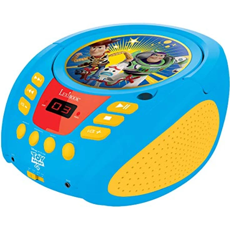 Lexibook Disney Toy Story Buzz & Woddy Boombox CD-Player, Mikrofonanschluss, AUX-Eingangsbuchse, AC-Betrieb oder läuft mit Batterien, Blau, RCD108TS – Bild 3
