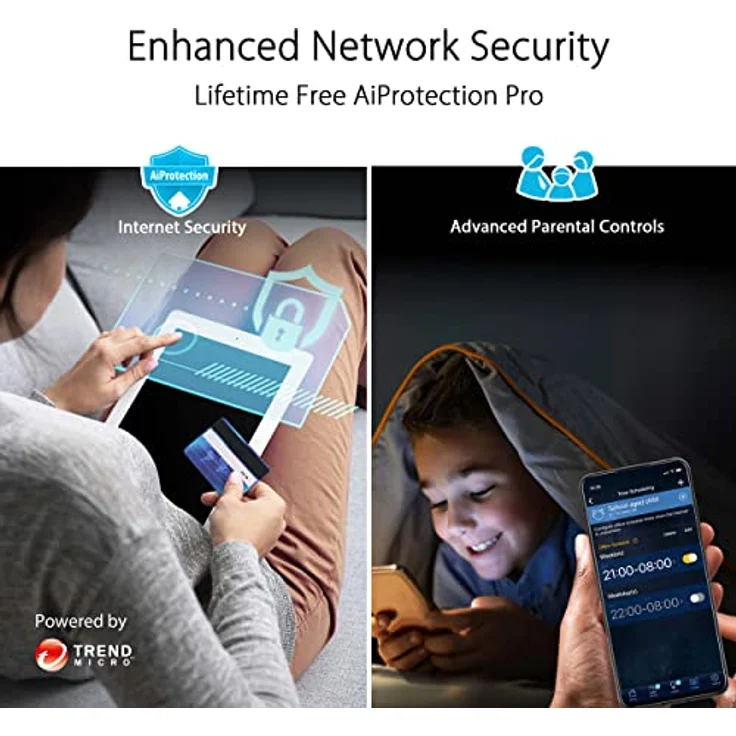 ASUS RT-AX5400 AiMesh Dual Band WiFi 6 kombinierbarer Router (Tethering als 4G und 5G Router-Ersatz, integriertes VPN, AiProtection Pro Netzwerksicherheit, Instant Guard, bis zu 5.400 Mbit/s) – Bild 3