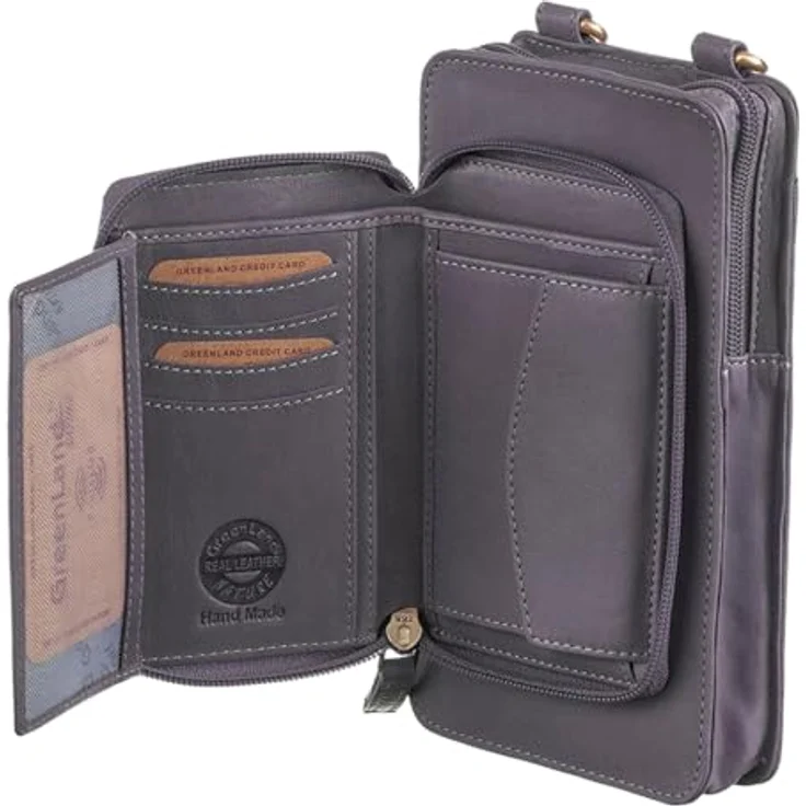 Greenland Nature Nature Soft Handytasche Geldbörse aus 100% Leder, lila, 11 cm x 6 cm x 20 cm – Bild 6