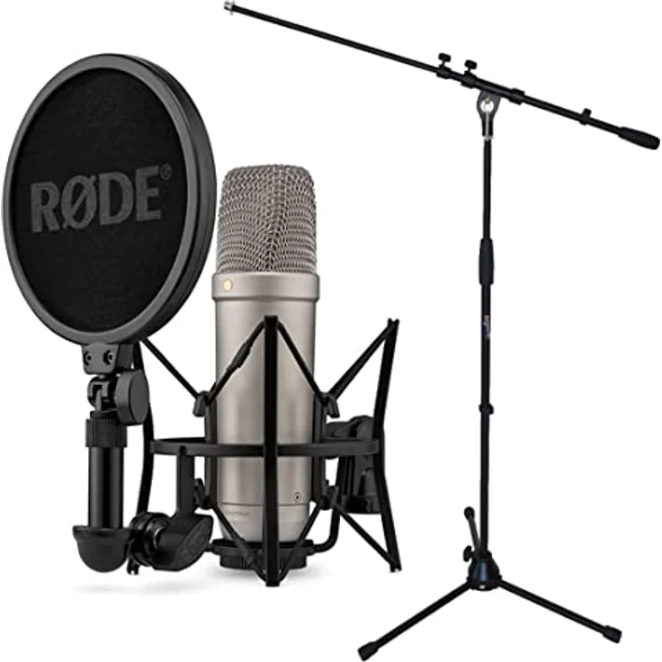 Rode NT1 5th Generation XLR USB Studio-Mikrofon + keepdrum Mikrofonständer – Bild 1