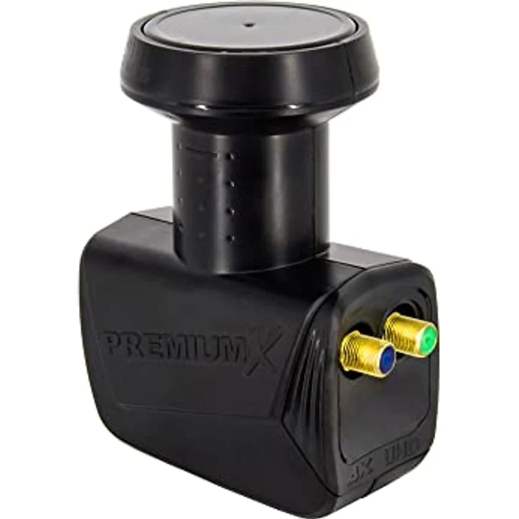 Premium X Twin LNB schwarz SAT Direktanschluss 2 Teilnehmer Satellit TV Signalumsetzer DVB-S2 HD 4K inkl. 4X F-Stecker – Bild 3