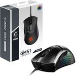 MSI Clutch GM51 Lightweight Gaming Maus - 26.000 DPI Optischer Sensor, 650 IPS, symmetrisch, 60Mio+ Click OMRON-Switches, FriXionFree Kabel, 8000Hz Abtastrate, 0,125ms Latenz, RGB Mystic Light, 75g