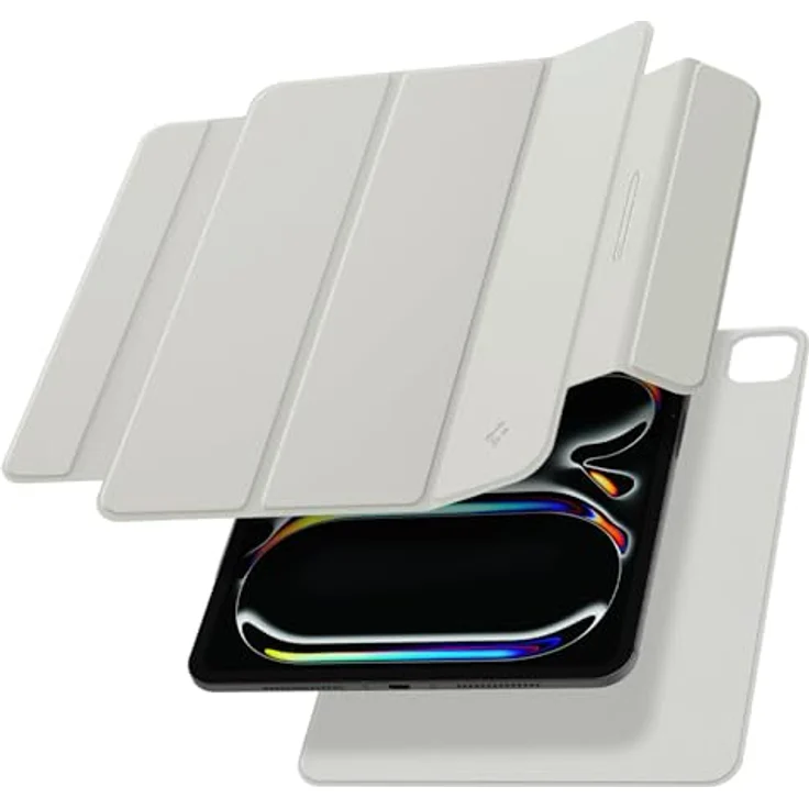 Spigen AirSkin Folio OneTap Hülle Kompatibel mitiPad Pro 11 Zoll 5.Generation M4 (2024) Schlank und Leicht Cover Case Vollständig Abnehmbarer Deckel mit Magnet - Grau – Bild 1