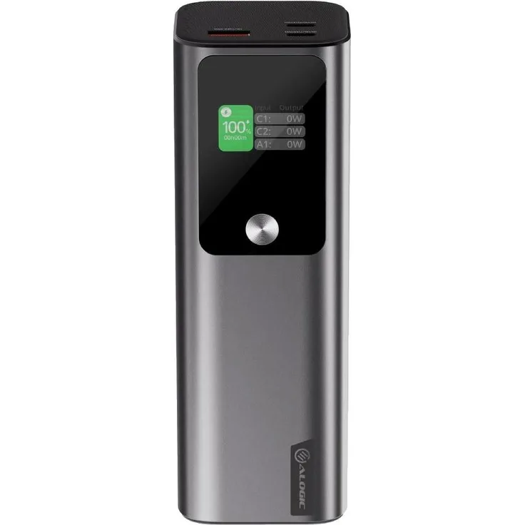 Alogic ARK 27.000MAH POWER BANK (27000 mAh, 140 W, 140 Wh), Powerbank, Silber - Riesige Kapazität, 140-W-Schnellladefunktion, ideal für Hochleistungs-Laptops, 3-fach Geräte-Ladung.