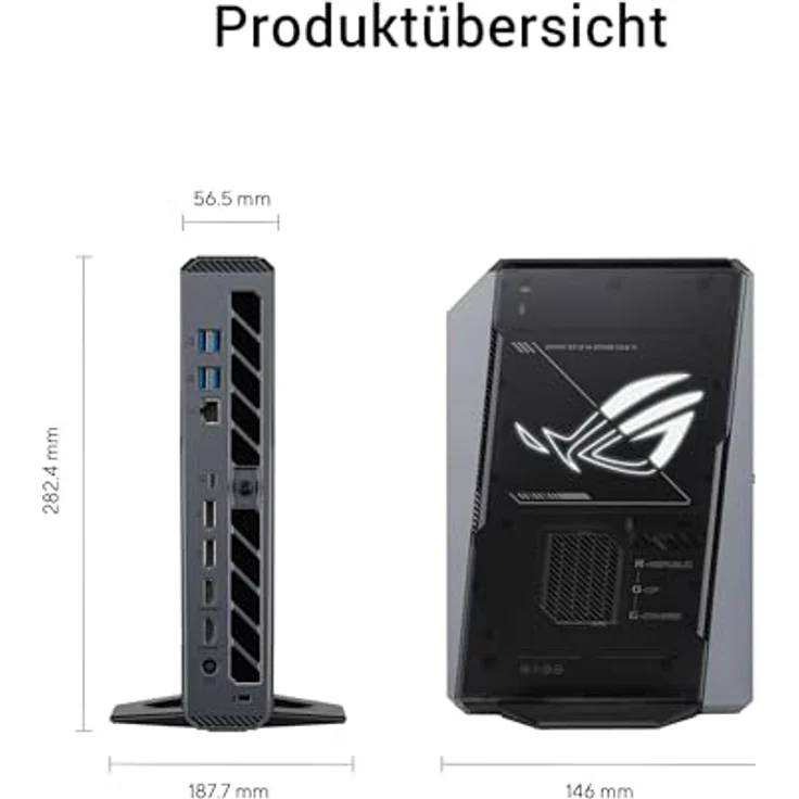 ASUS ROG GR70-N90043AN, Mini-PC mit AMD Ryzen 9 8940HX, 16 GB RAM, 1 TB SSD, GeForce RTX 5060, sternengrau, Windows 11 Home – Bild 3