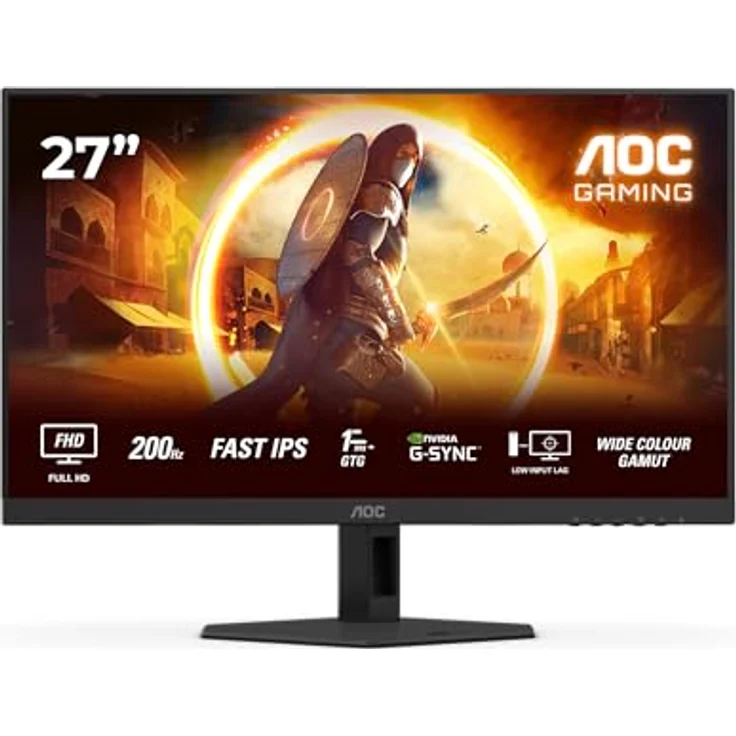 AOC Gaming 27G4HRE, 27 Zoll Full HD Monitor mit 200 Hz, 1 ms Reaktionszeit, G-Sync kompatibel, HDR10, schwarz-rot – Bild 2