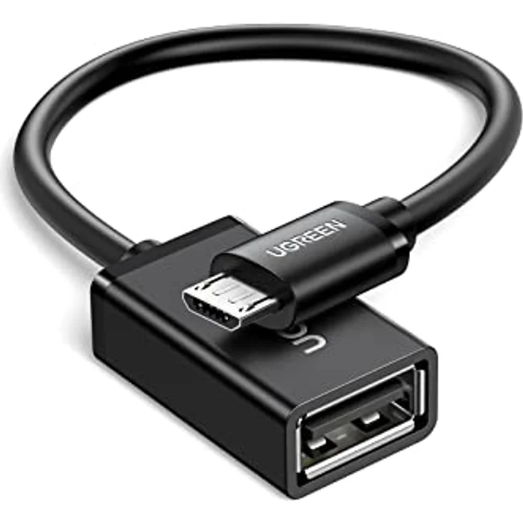 Ugreen US133 10396, OTG Flachkabel Micro-USB (männlich) / USB-A (weiblich), 0,15 m, schwarz, platzsparendes Design für schnelle Datenübertragung – Bild 1