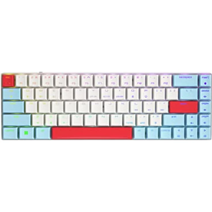 CHERRY MX-LP 2.1 Compact Wireless, kabellose kompakte Gaming-Tastatur mit 68 Tasten, Amerikanisches Layout (QWERTY), RGB-Beleuchtung, mechanische MX Low Profile Speed Switches, weiß – Bild 1