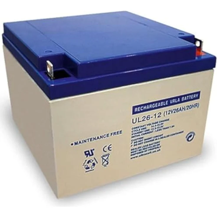 Ultracell UL26-12, Blei Akku 12 Volt mit 26Ah und M5 Schraubanschluss, wartungsfrei und lange Lebensdauer – Bild 1