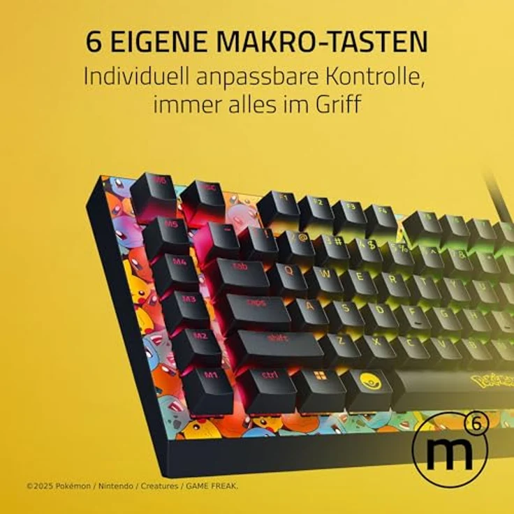 Razer BlackWidow V4 X Pokémon Edition, Mechanische Gaming-Tastatur mit Chroma RGB, grünen Clicky Switches, 6 Makrotasten, Doubleshot-ABS-Tastenkappen, QWERTY US-Layout | Pokémon Kanto – Bild 4
