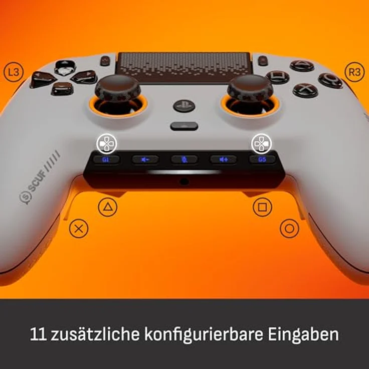 Scuf OMEGA PS5 Kabelloser Performance-Controller, TMR Anti-Drift, 11 anpassbare Eingaben, Hellgrau – Bild 2
