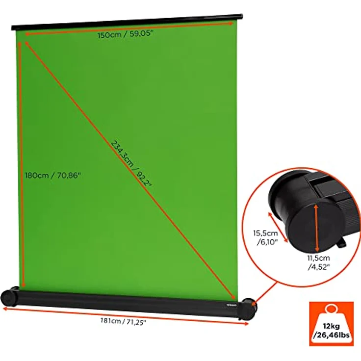 celexon Mobile Chroma Key Green Screen 150 x 180cm – Bild 4