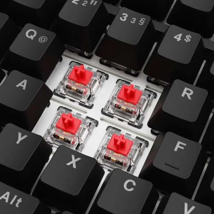 Sharkoon SKILLER SGK25, Gaming-Tastatur mit RGB-Beleuchtung, anpassbaren Schaltern und praktischem Drehregler – Bild 3