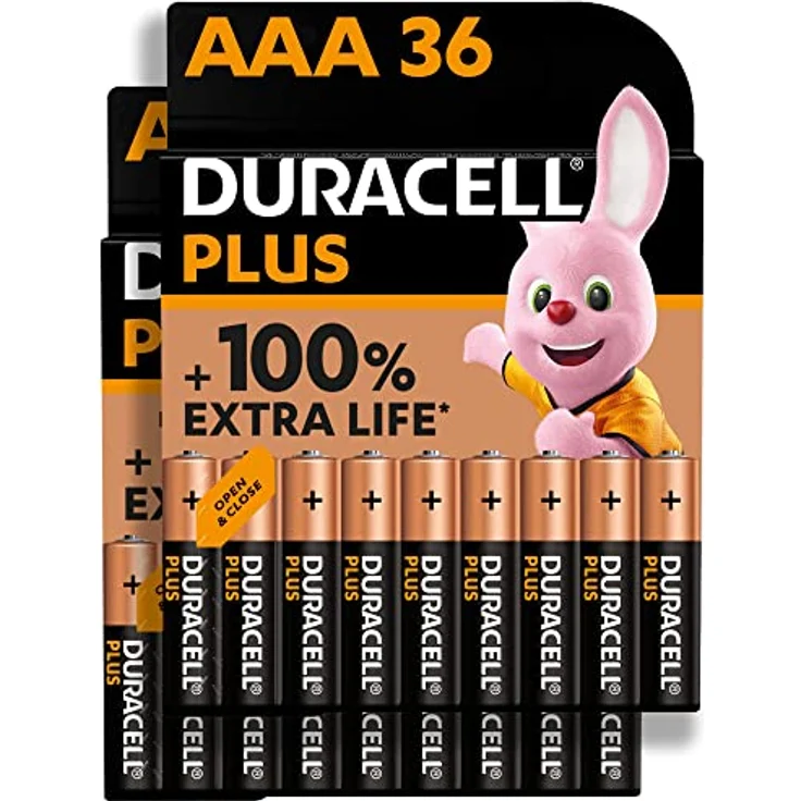 Duracell Plus AAA Micro Alkaline-Batterien, 1.5V LR03 MN2400, 36er-Pack  – Bild 1