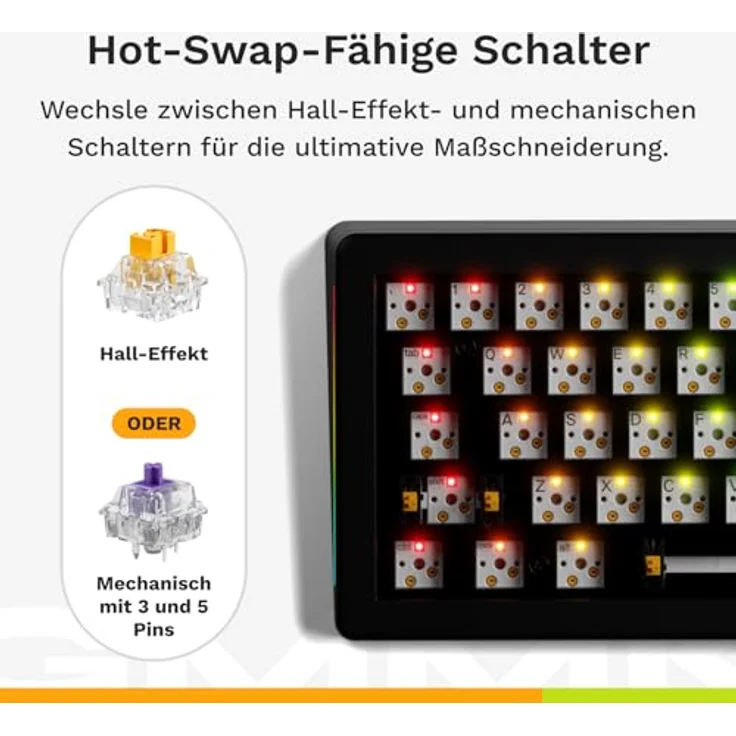 Glorious Gaming GMMK 3 PRO HE: Rapid Trigger, 8K-Abrufrate, Hall-Effekt, modulares Aluminiumgehäuse, TKL 75%, Amerikanische QWERTY - Schwarz – Bild 5