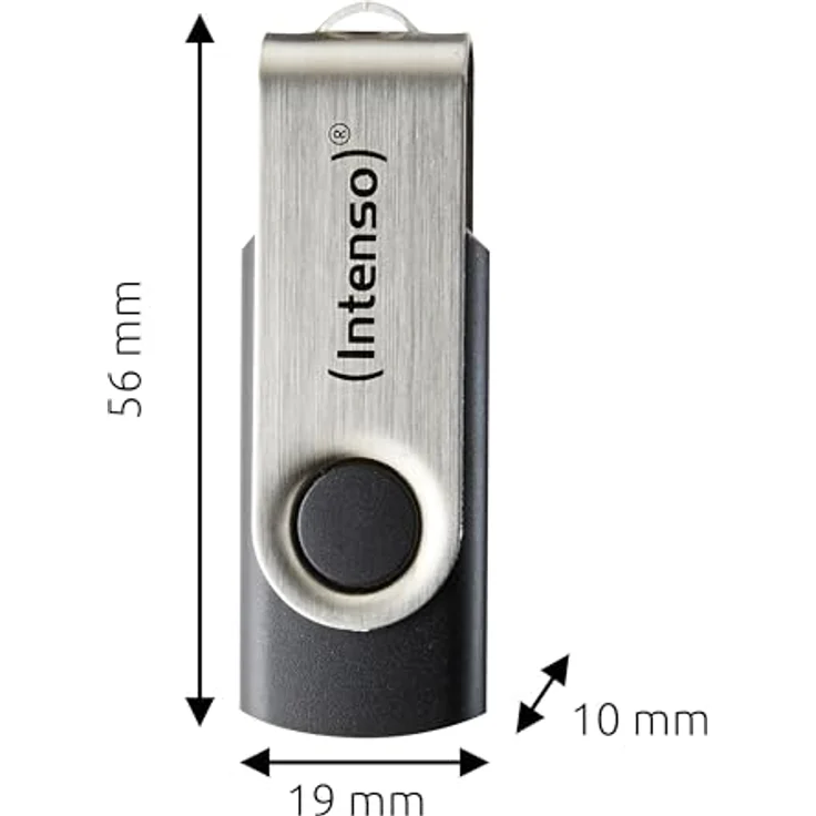 Intenso Basic Line 5X 16 GB USB-Sticks, USB 2.0, 5er Pack mit Beschriftungsetiketten in Gelb, Grün, Schwarz, Blau & Orange, silberner Metallbügel – Bild 4