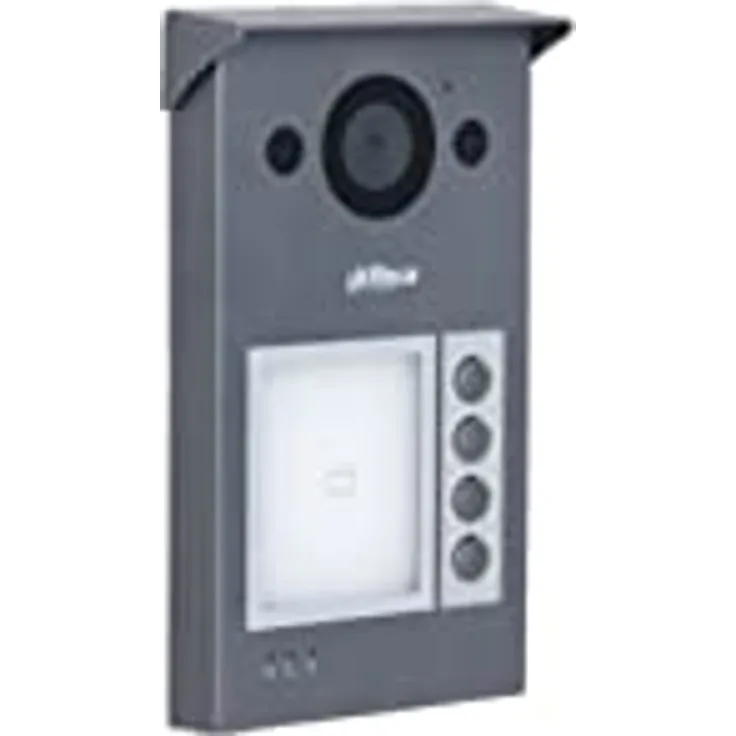 Dahua - IP-Video-Gegensprechanlage Onvif PoE Dahua 2 MP 4-Tasten-Kamera und RFID-Lesegerät - VTO3311Q-WP, Aluminiumlegierung