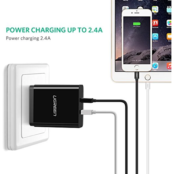 Ugreen 20730, USB-A zu Lightning Kabel, 2 m, MFi, 2.4A Schnellladung, Weiß – Bild 3