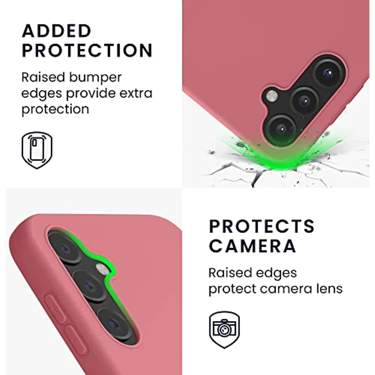 kwmobile Hülle kompatibel mit Samsung Galaxy A14 5G - weiches TPU Silikon Case mit kabellosem Laden - Dark Rose – Bild 3