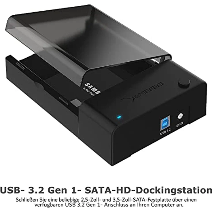 Sabrent Dockingstationen - USB 3.0 zu SATA externer Festplatte Lay-Flat-Dockingstation für 2,5 oder 3,5 Zoll HDD, SSD [Support UASP] (EC-DFLT) – Bild 2
