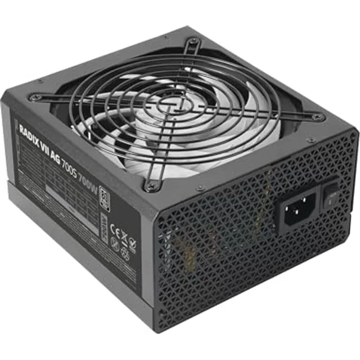 Tacens Radix VII AG 700S, 700W ATX Netzteil, 80Plus Silber, 87% Effizienz, 10 Jahre Garantie, AI-RPM 140mm FDB-Lüfter, Schwarz