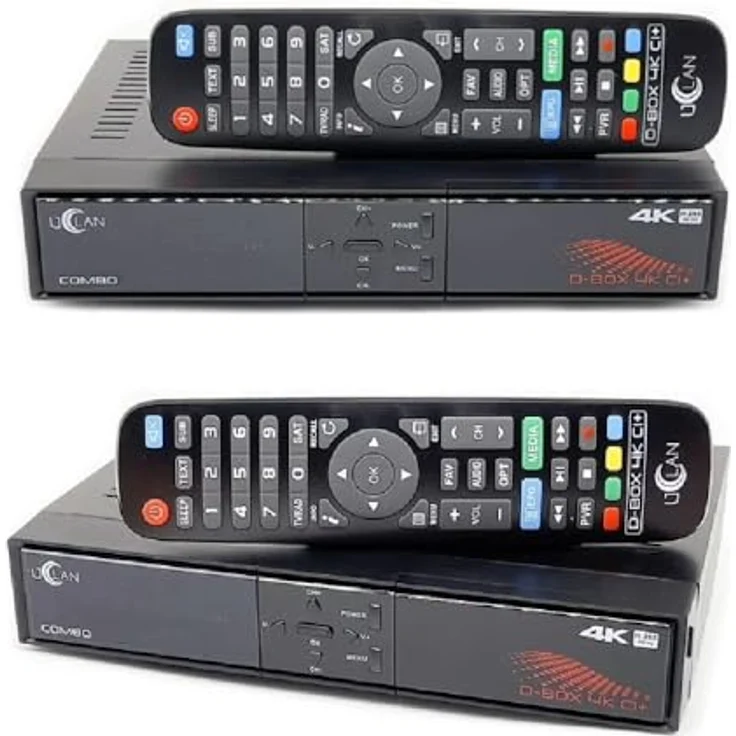 M@TEC UCLAN D-Box 4K UHD Combo Receiver mit CI+ Schacht & Kartenleser, Sat- Kabel- & DVB-T2 Receiver für CI Plus, für Satellitenschüssel Kabelfernsehen & DVBT2, HDMI, Multistream + M@tec HDMI Kabel – Bild 3