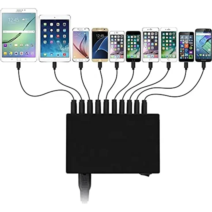 AIR2GO 10 Port USB Ladegerät USB-Ladestation Quick Charge USB Netzteil – Bild 3