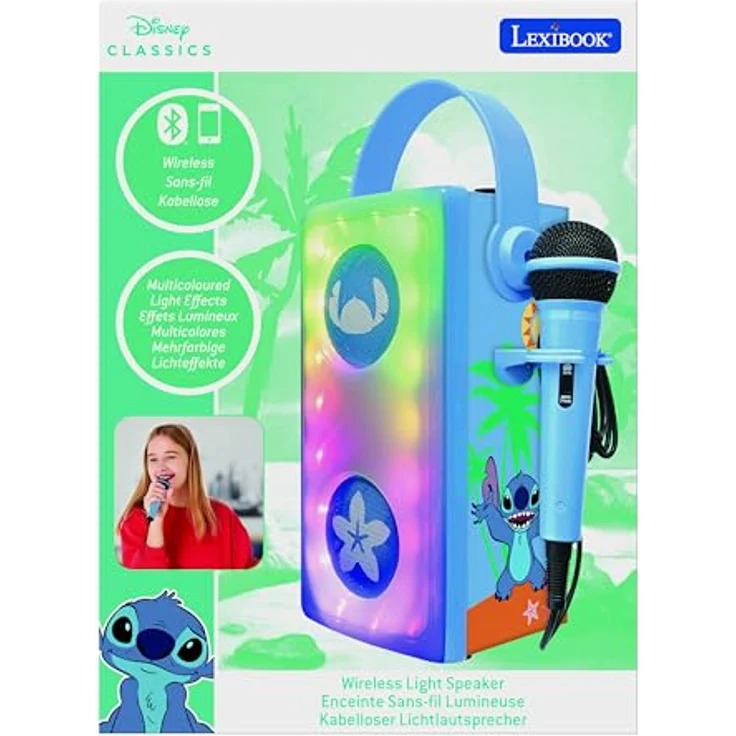 Lexibook Disney Stitch Tragbarer Bluetooth Lautsprecher mit Mikrofon und Karaoke-Funktion, blau – Bild 8