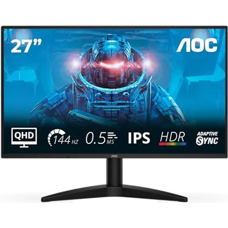 AOC Q27B36X 27-Zoll WQHD Monitor, 144 Hz, IPS-Panel, 0,5 ms MPRT, Adaptive Sync, HDR10, Schwarz – Bild 2