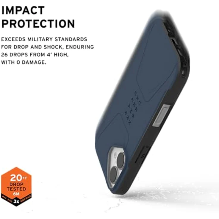URBAN ARMOR GEAR Civilian MS Case für Apple iPhone 17, Sturzfeste Hülle mit Wireless Charging, Erhöhter Rand, Farbe Mallard (blau) – Bild 4