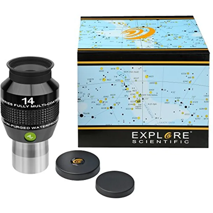 Explore Scientific 82° AR Okular mit hochwertiger Mehrschichtvergütung, wasserdicht mit Schutzgas gefüllt, 14mm (1.25")