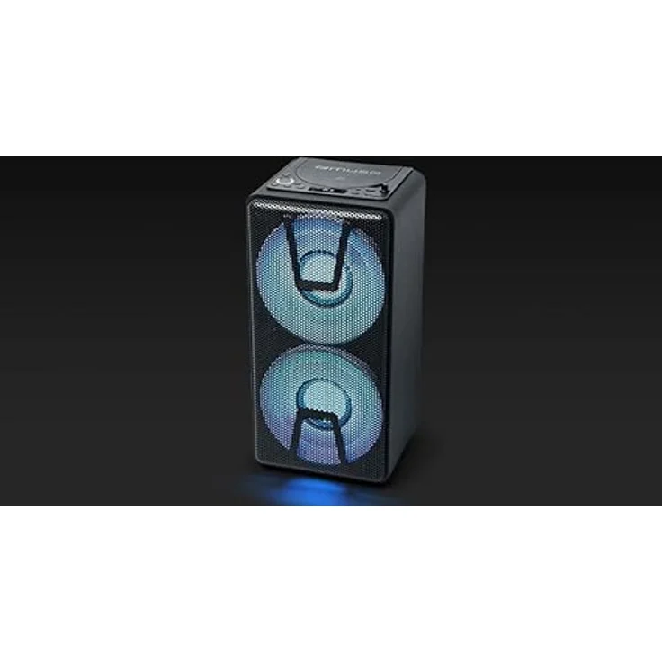 Muse DJ-Party-Box, tragbarer Bluetooth-Lautsprecher mit CD-Player, Stereo-Pairing, Farbwechsel-Lichtern und eingebauter Batterie, 150 Watt, schwarz (M-1820 DJ) – Bild 4