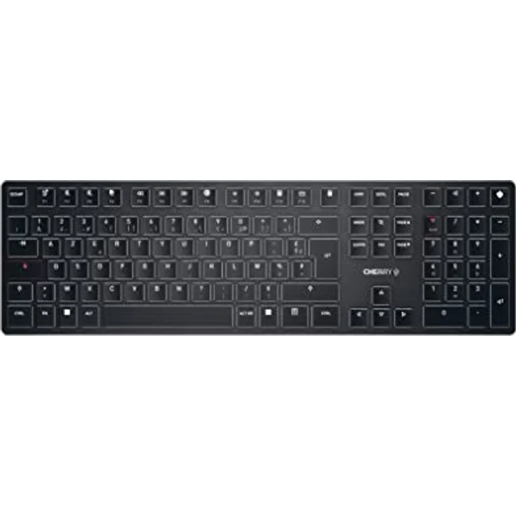 CHERRY KW X ULP, Ultra Flache mechanische High-End-Tastatur, Französisches Layout (AZERTY), kabellose Multi-Device-Tastatur für bis zu 4 Geräte, wiederaufladbar, schwarz – Bild 1
