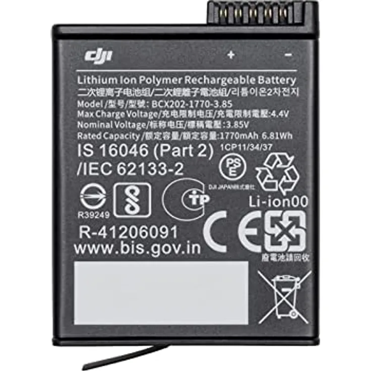 DJI Osmo Action 3 Extreme, Akku mit 160 Minuten Laufzeit, Schwarz