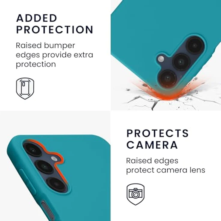 kwmobile Hülle für Samsung Galaxy A16 5G, weiches TPU Silikon Case für kabelloses Laden, petrol matt – Bild 3