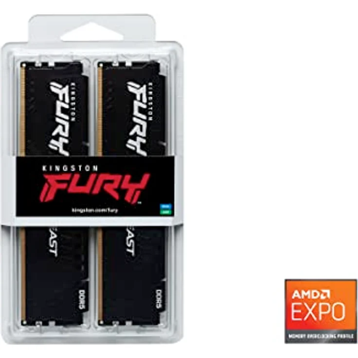 Kingston Fury Beast DDR5 64GB (2x32GB) 5200MT/s CL40 DIMM Gaming Speicher Kit, Schwarz, mit AMD Expo und Intel XMP – Bild 5