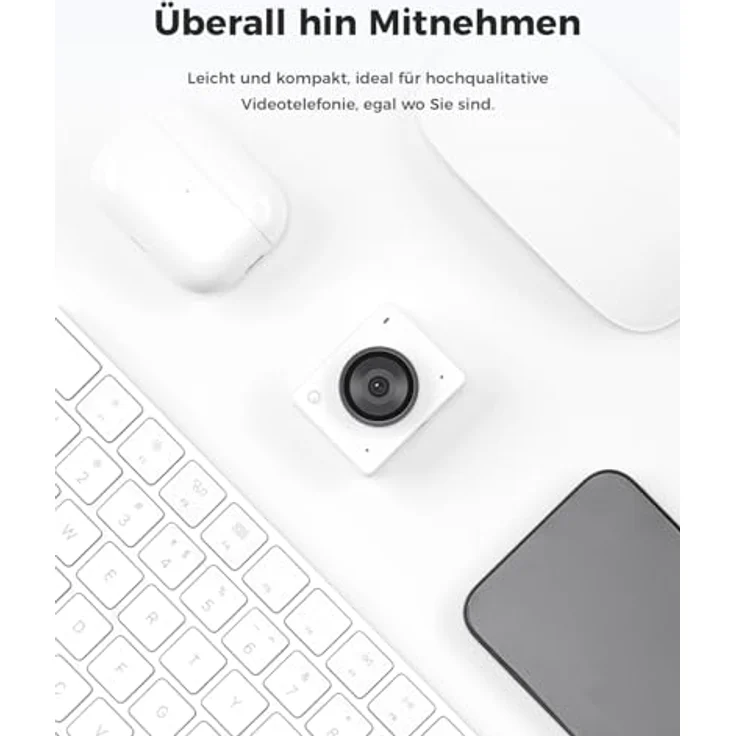 OBSBOT Meet 2 AI-Powered 4K Webcam, AI Framing & Autofokus, Webcam mit Mikrofon, 60 FPS, HDR Low-Light Correction, Beauty-Modus, Webcam für PC, Streaming, Konferenz, Gaming usw. (Cloud White) – Bild 5