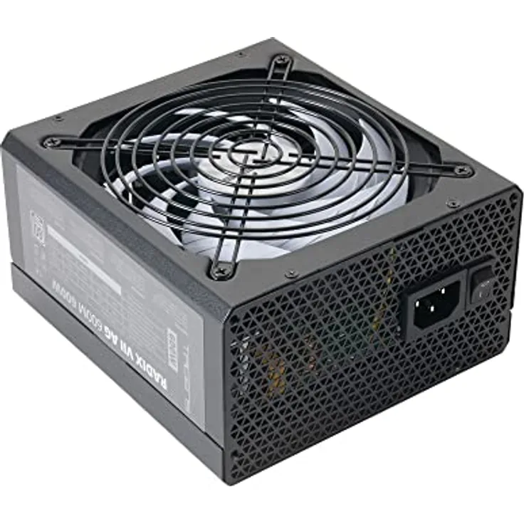 Tacens Radix VII AG 600, Modulares Netzteil PC ATX 600W, 10 Jahre Garantie, 80Plus Silber, Silent AI-RPM Technologie, 87% Wirkungsgrad, Schwarz