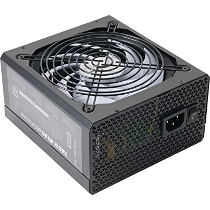 Tacens Radix VII AG 600, Modulares Netzteil PC ATX 600W, 10 Jahre Garantie, 80Plus Silber, Silent AI-RPM Technologie, 87% Wirkungsgrad, Schwarz – Bild 1