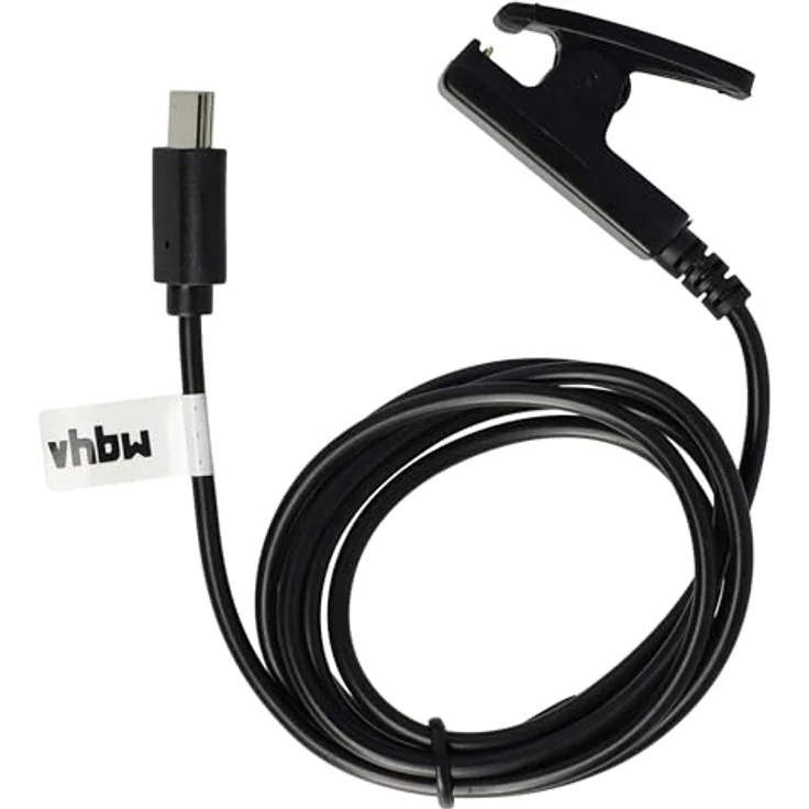 vhbw USB Ladekabel kompatibel mit Garmin Lily Classic Edition 010-02384-B2 Smartwatch, Fitnesstracker - Ladestation Schwarz, 100 cm – Bild 1