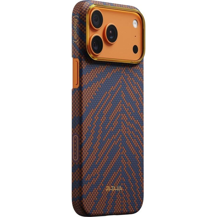 PITAKA Edge Case Breath of Veins, Schutzhülle für iPhone 17 Pro Max, MagSafe-kompatibel, Aramidfaser, Burning Orange